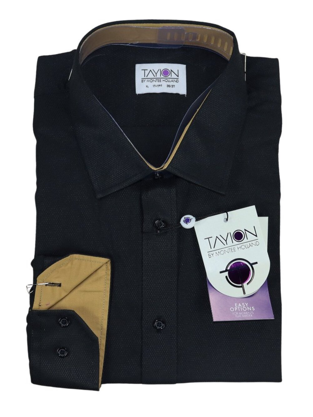 Tayion by Montee Holland Slim Fit Lightly Textured Men's Button Down Shirt NWT